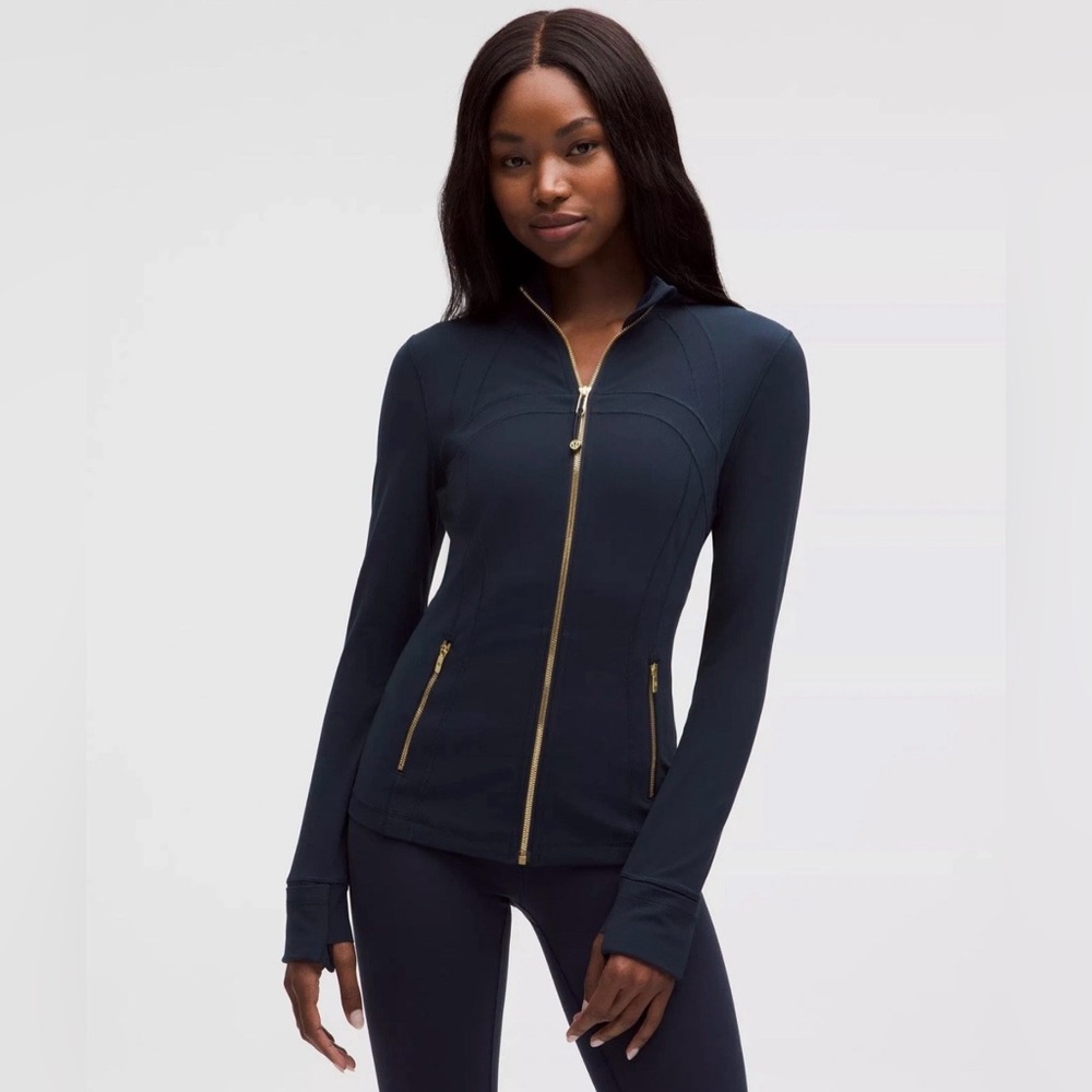 NWOT Jockey Women’s Navy Zip-Up Hoodie – Soft Stretch, Gold Hardware